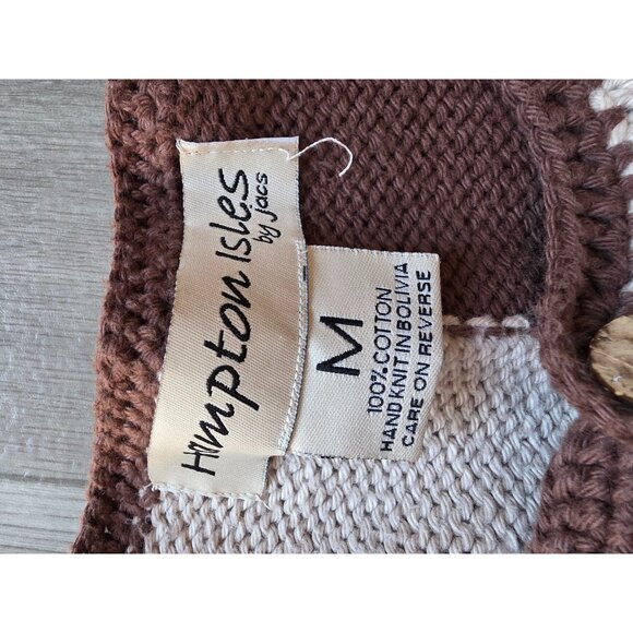 Hampton Isles By Jacs Patchwork Cardigan M 100% Cotton - Picture 6 of 8